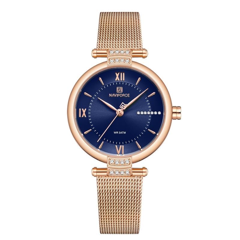 NAVIFORCE 5019 RGBE Luxury Simple Womens Watches with Diamond Ladies Wristwatch Steel Band 30m Waterproof Quartz Clock (B0CW348W3Y) Amazon Price History, Amazon Price Tracker