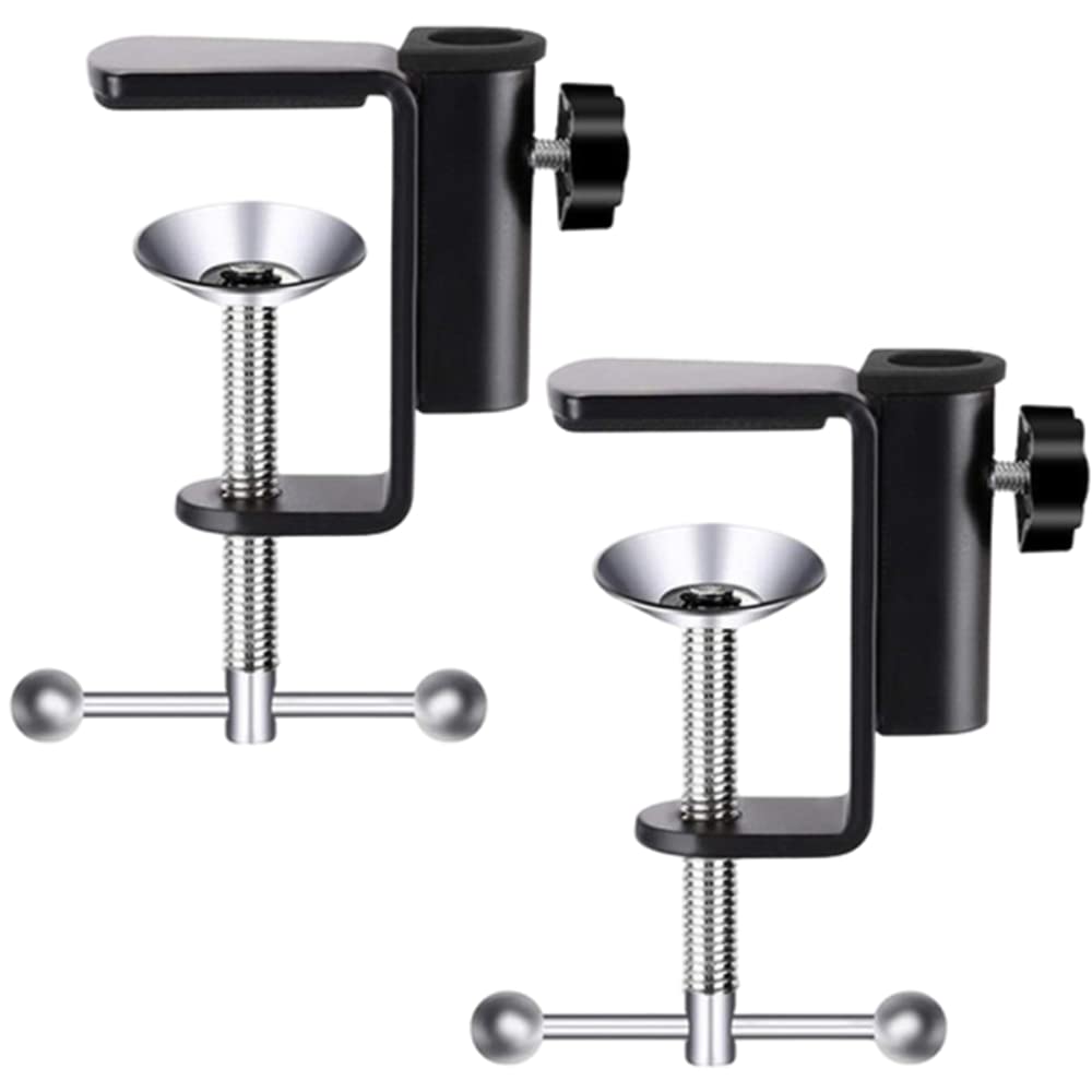 2 pack desk clamp metal table mounting clamp for microphone arm stand table c clamp desk table mount clamp for monitor mount stands workstation