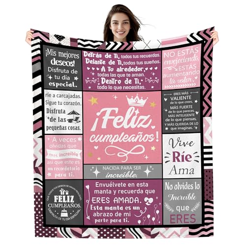 Amorea Regalo de cumpleaños Mantas para Mujeres y Niñas Ideas de Mantas de Feliz Cumpleaños para Hija Hermana Nieta Mamá Abuela Tía Mejor Amiga Regalo de cumpleaños Inspirador (Feliz cumpleaños Ella)
