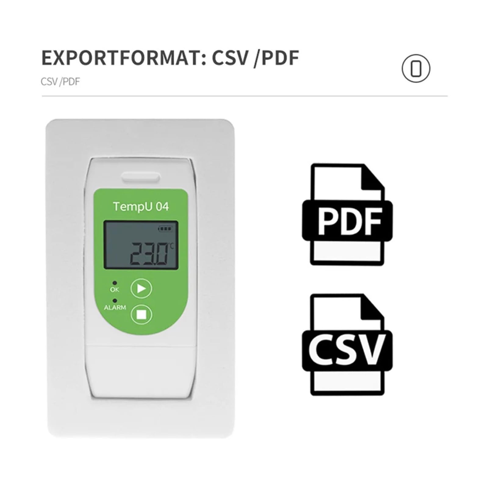 rejestrator danych Rejestrator danych temperatury, termometr o pojemności 32 000 punktów do transportu łańcucha chłodniczego w laboratorium.(TempU04)