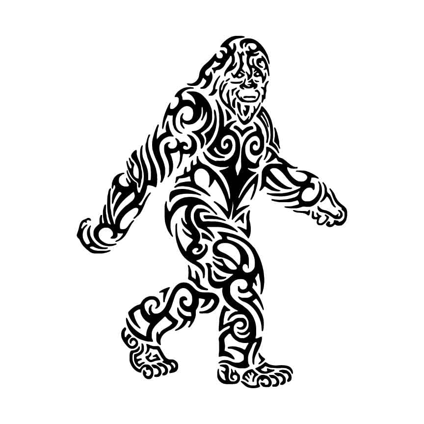 Sticker vinyle Sasquatch Yeti noir sur voiture et deco outdoor