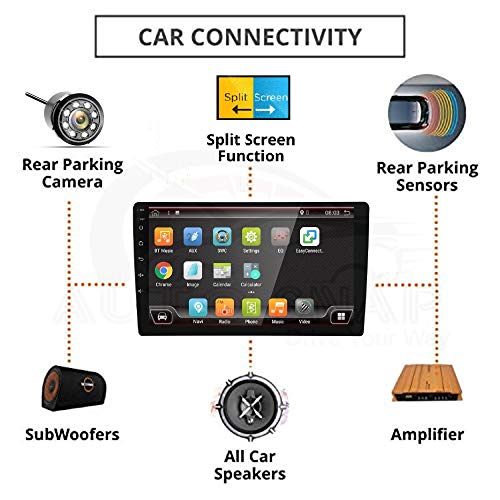 Image of AUTO SNAP 9 Inches 22cm Touch Screen Android 12 Gorilla Glass IPS Display Car Stereo with 2GB RAM /16 GB ROM GPS /Wi-Fi /Navigation /Steering Wheel Controls Mirror Link Compatible for Honda WRV