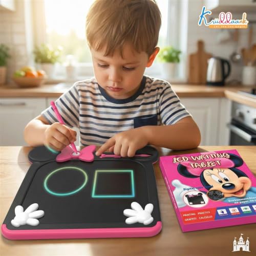 Image of Minnie LCD Writing Magic Tablet 9 Inch, Electronic Drawing Pad for Kids, Preschool Education Toy, Toddler Travel Game for Boys & Girls, Birthday Gift for 3 4 5 6 7 8 9 Year (Pink)