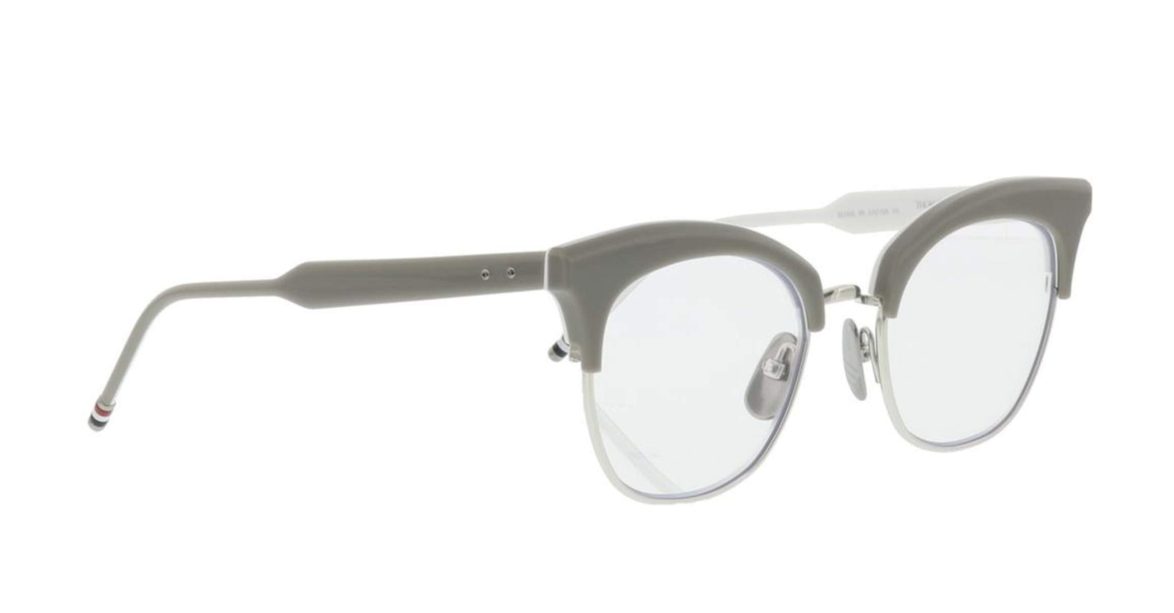 Thom BrowneTB-507-B-GRY-SLV-51-Z Eyeglass Frame Grey-White Back - Silver 51mm