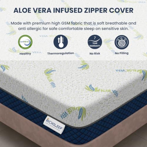 Image of FreshTouch Dual Comfort Mattress | Medium Firm & Soft | Single Size 5-Inch | High Density Foam Bed Mattress for Back Pain Relief | Breathable Fabric | 7 Year Warranty | 75x36x5 Inch