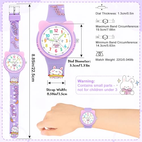 Image of Kids Digital Analog Watches for Girls Boys, 7 Color Lights Waterproof Cute Wristwatches for Kids with Alarm Stopwatch, Great Present for Girls Boys Ages 5-13