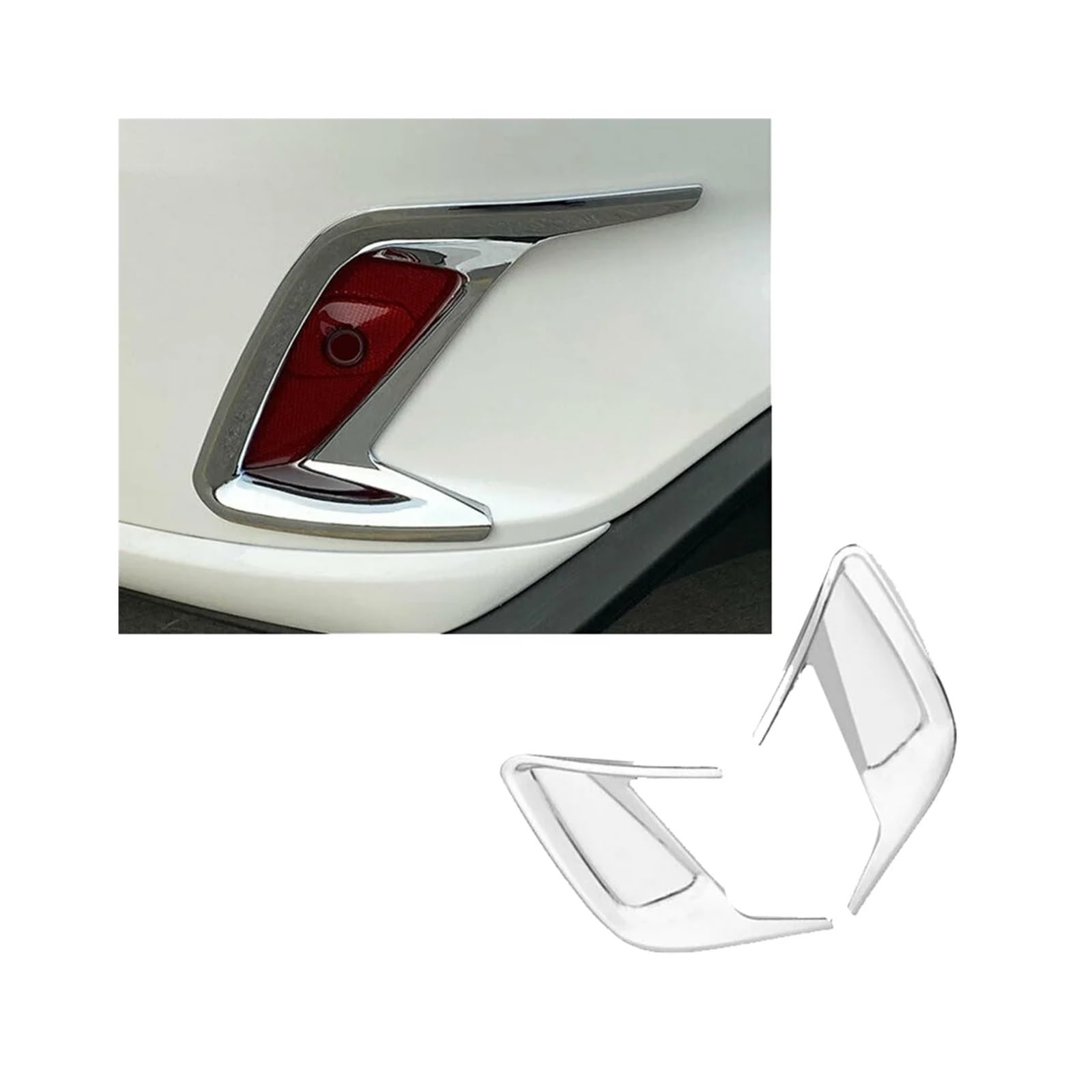 2PCS Rear Fog Light Lamp Cover Trim, Fit For Ford, Focus MK4 Hatchback 2019-2020 Chrome Frame Osłona tylnego światła