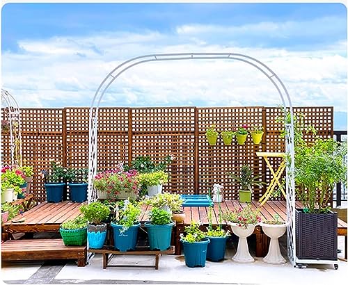 Arche de jardin décorative en métal blanc au design épuré - 2