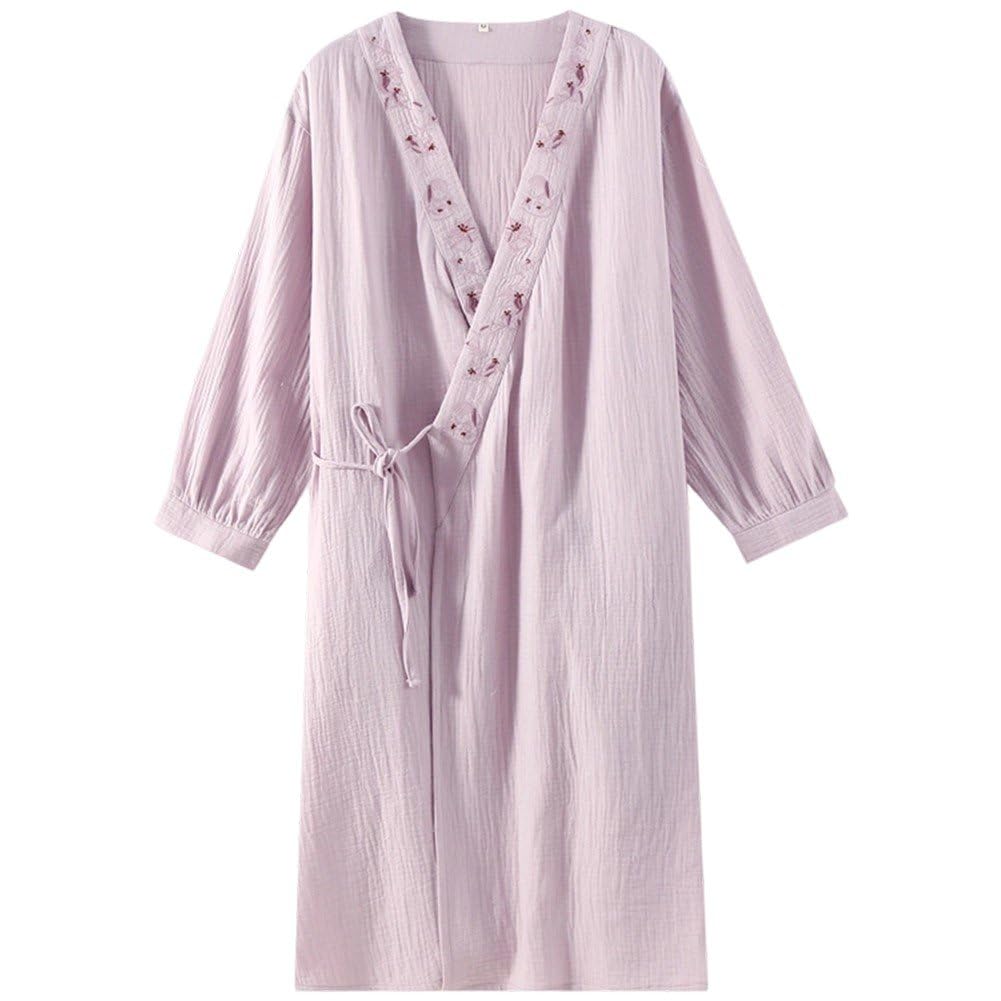 Bata de baño de algodón estilo kimono para evitar la humedad y descansar cómoda