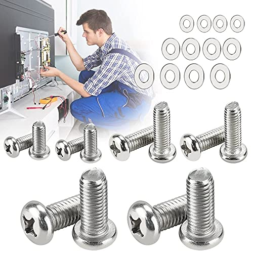 ZACUDA 24 Pièces Kit de Matériel de Montage TV Universel avec Rondelles, Vis de Fixation TV M4/M6/M8 Vis Vesa en Acier Inoxydable Vis Support TV Mural pour Fixation du Support de Moniteur
