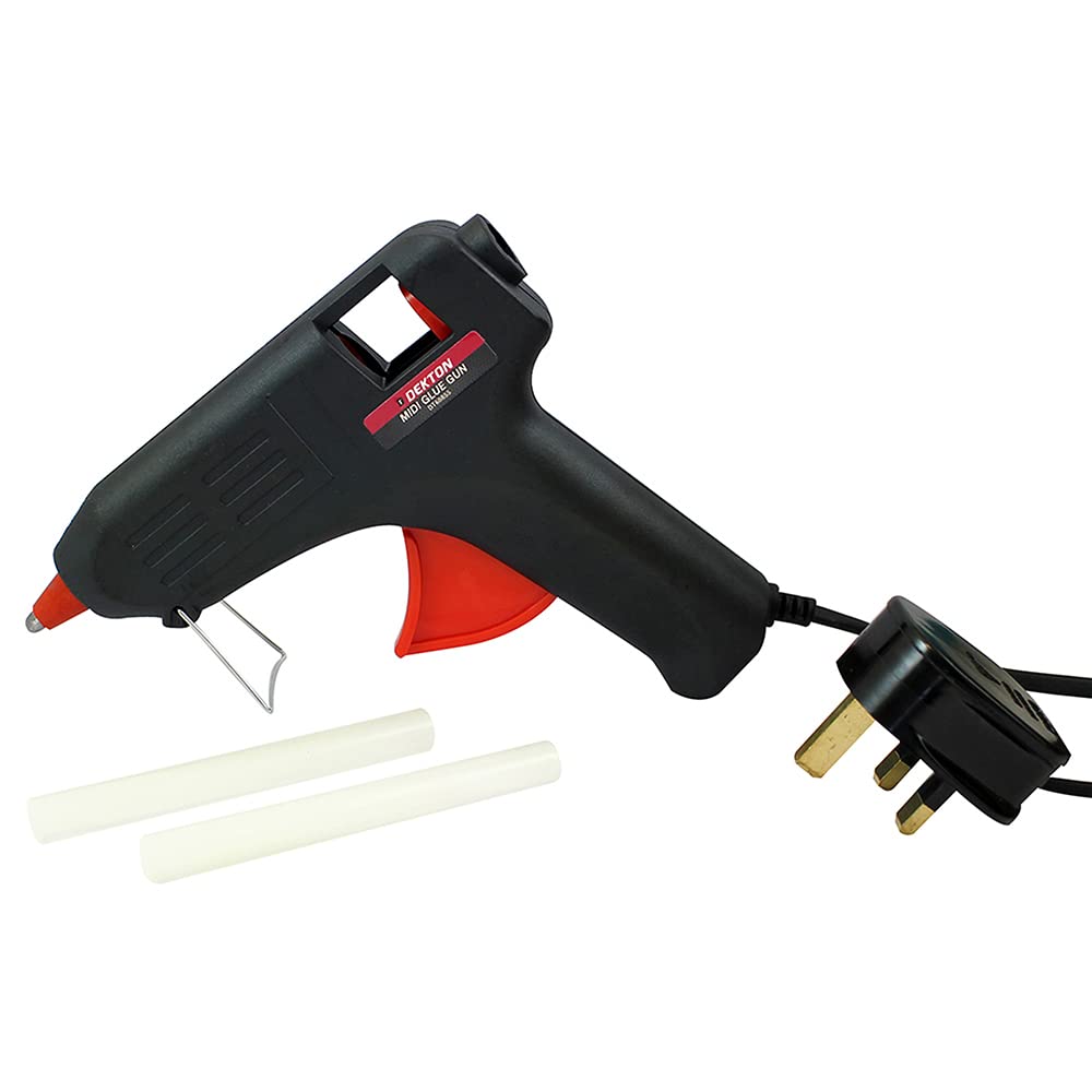 Dekton 40W Mini Glue Gun | Anti-Drip Nozzle | Ideal for Intricate Work | Fast and Easy Trigger Feed Application | Includes 2 Glue Sticks | 40W Power | Perfect for DIY, Crafting, and Repairs
