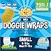 Disposable Dog Male Wraps | 20 Premium Quality Adjustable Pet Diapers with Moisture Control and Wetness Indicator | 20 Count Small Size