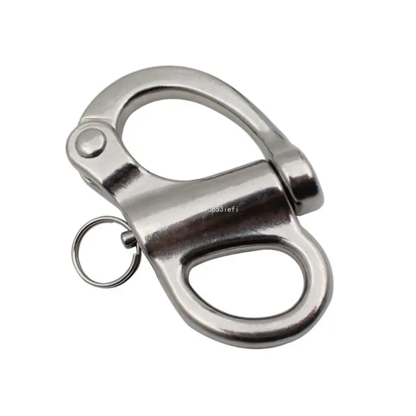 316Stainless Steel 50 Fixed Snap Anchor Shackle Rigging Silver Eye Bail with Ring for Sailboat(96mm)
