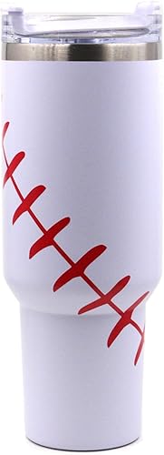 Miniatura 7 de LaiChary Vaso de 40 onzas con asa y tapa con popote, botella de agua reutilizable aislada de acero inoxidable (blanco)