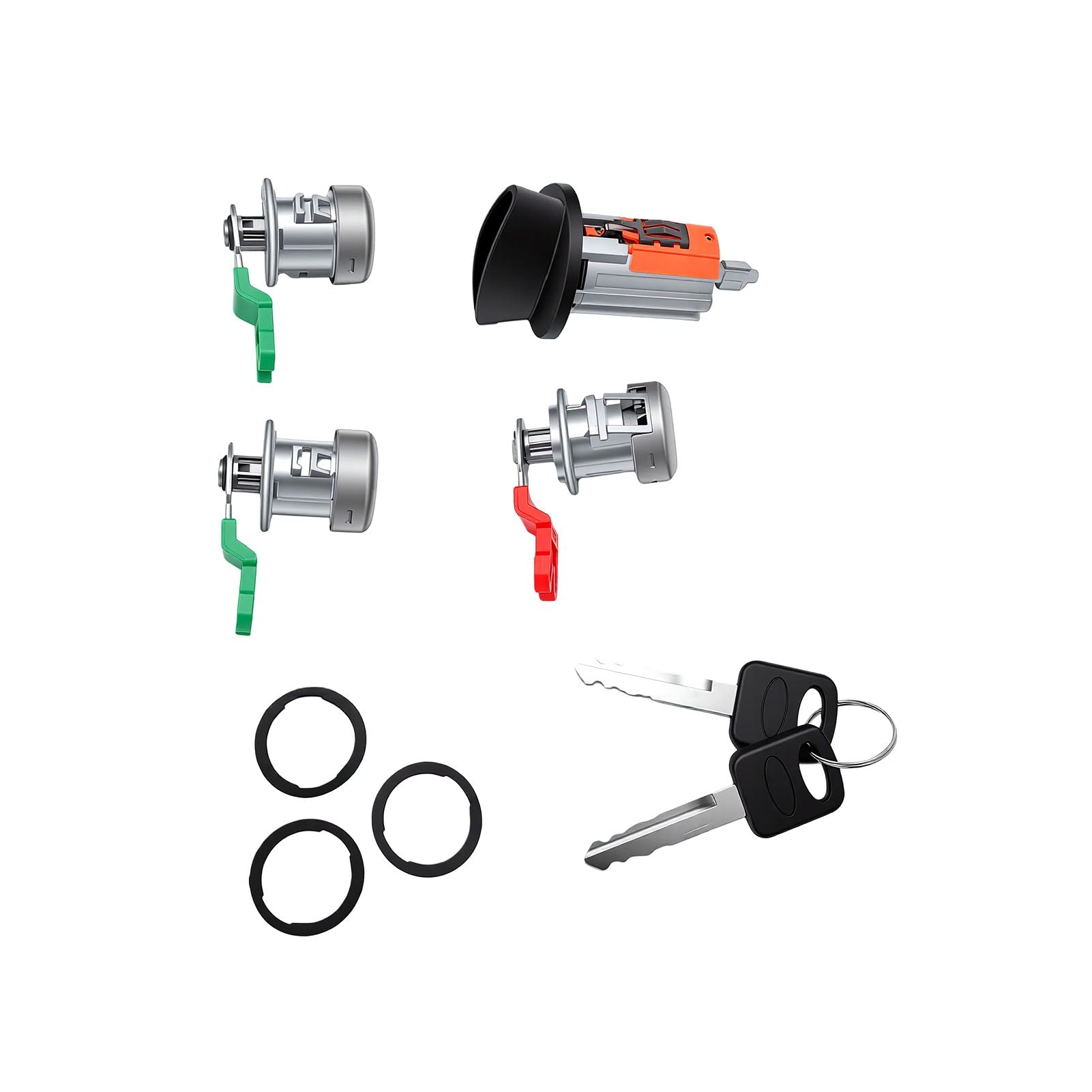 Ignition Switch Door Lock Cylinder Set, 2 Keys
