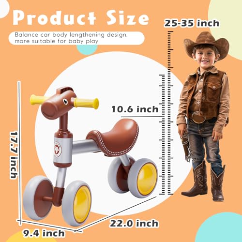 Perkidern 9146 Baby Balance Bike For 1-2 Year Old Boy Girl, Balance Bike For 12-24 Months 4 Wheels Toddler Balance Bike, Baby Bike 1+ Years Toy First Birthday Gifts thumb #4