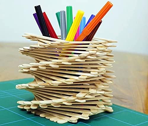 Brownell Wooden Craft Sticks – 100 Pcs Natural Popsicle Sticks for DIY Arts & Crafts | 4.5" Ice Cream Sticks for Kids, School Projects, STEM & Homemade Treats | Smooth Birch Wood 3
