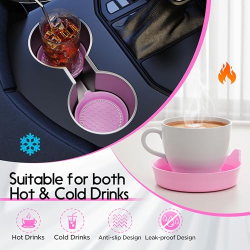 Image of Amooca 4-Pack Car Cup Holder Coaster Bling Crystal Rhinestone Car Interior
