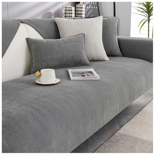 SPXMQSS Fundas para Sofa, Chenille Cubre Sofa Chaise Longue, Sofá Esquinero En Forma De L, Funda para Sofá Antideslizante Y Gruesa De SúPer Suave Fácil de Limpiar A 45x45cm