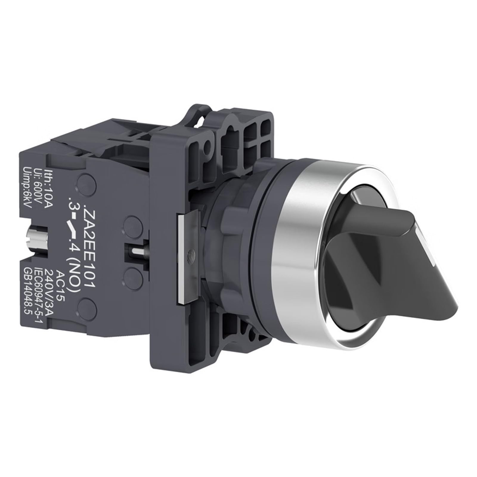 Interruptor selector de tres posiciones, autorreinicio, mango corto, 2NO; XA2ED53