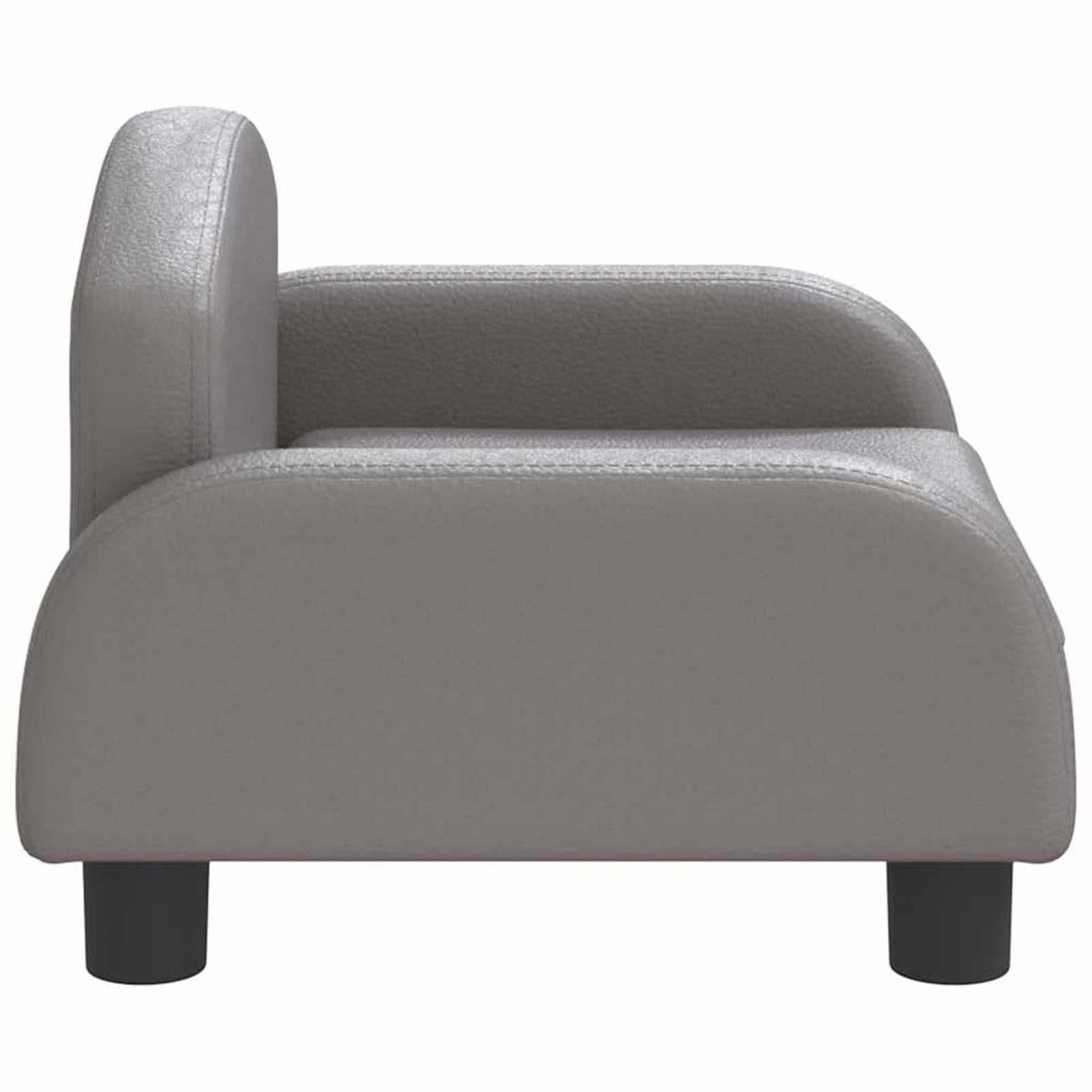 Hundebett Grau 50x40x30 cm Kunstleder Kiefernholz | Wasserdichter Kunstlederbezug, stabiler Kiefernholzrahmen, leicht abwischbar, 50 kg Traglast