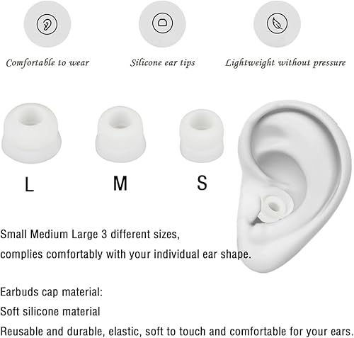 Miniatura 6 de 6 pares de puntas para auriculares de doble brida compatibles con Beats Fit Pro, puntas de silicona de repuesto para auriculares de repuesto, color