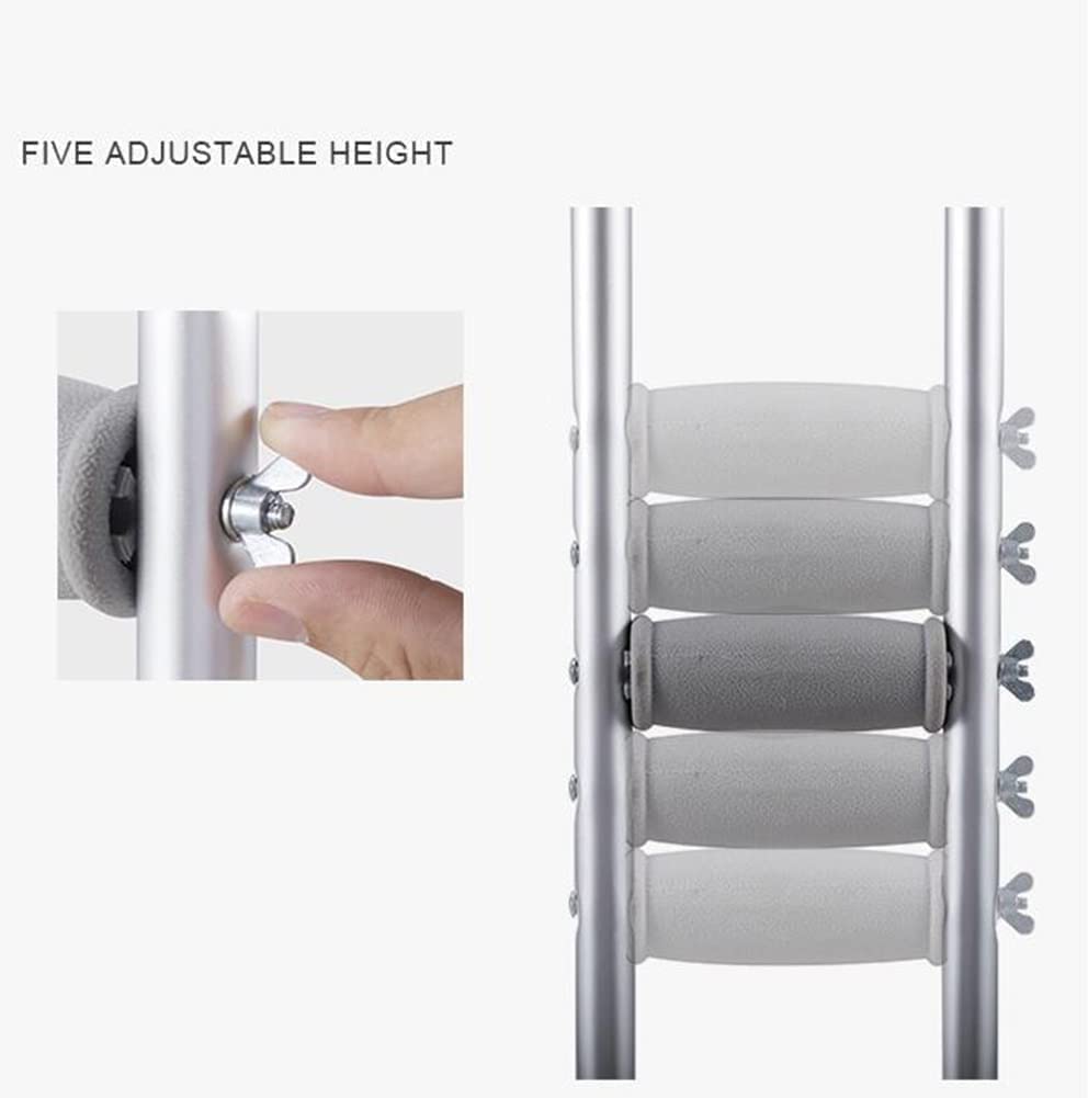 PAASHE Muletas de Aluminio, 1 par de Bastones de Altura Ajustable, Bastones médicos ortopédicos, bastón ergonómico para Caminar bajo el Brazo