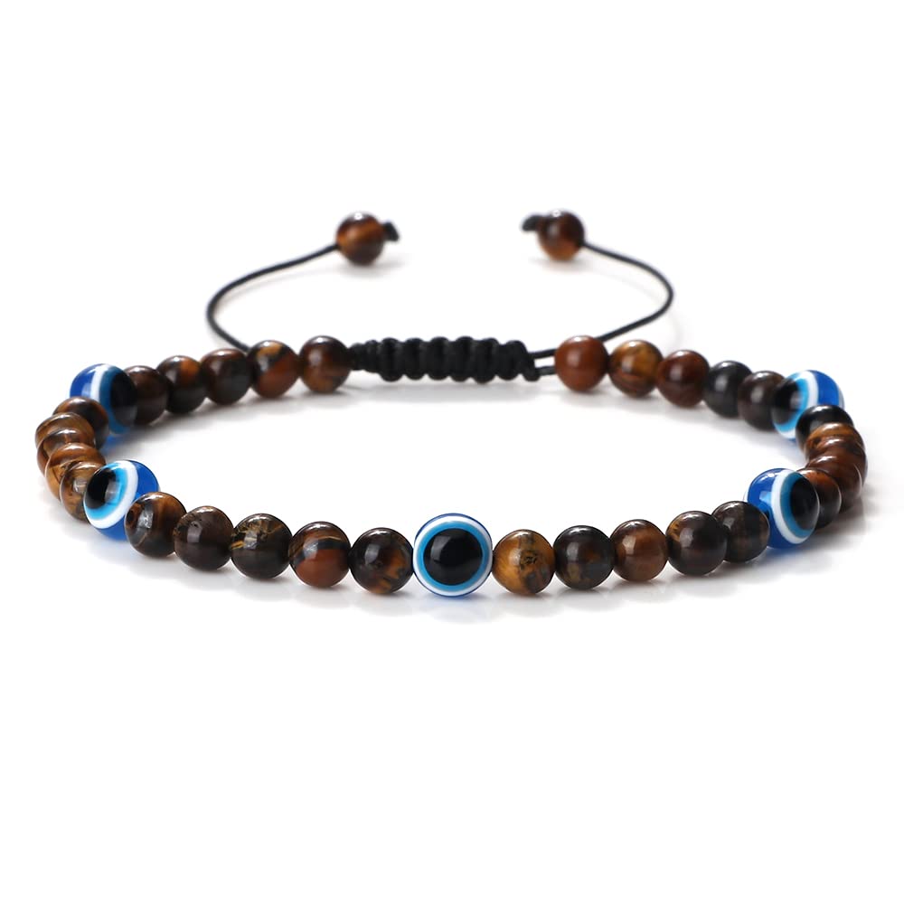 YDYDTTKD Braccialetti con Perline Regolabili in Pietra Occhio di Tigre da 4 mm, Malachite, Braccialetti Fatti a Mano