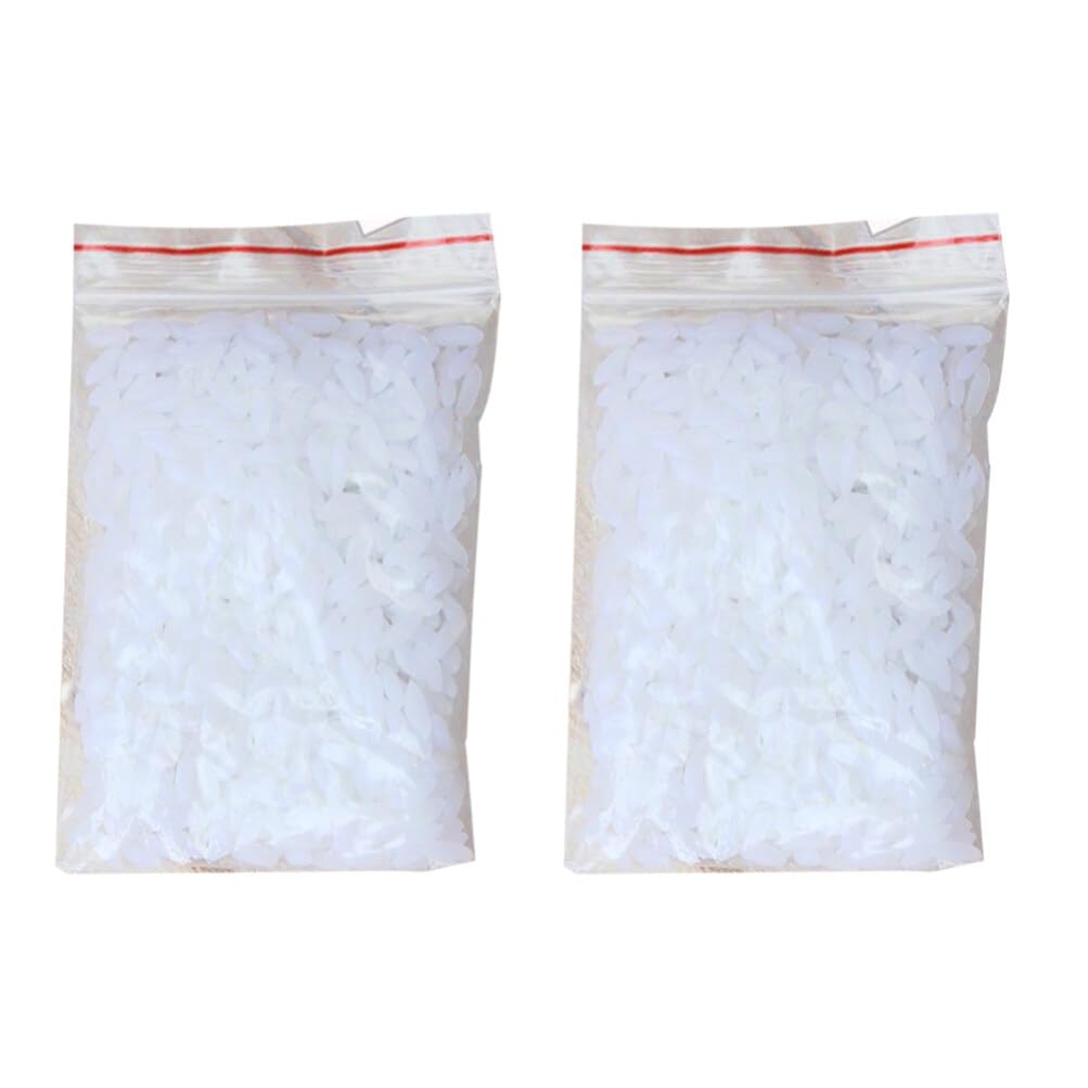 Artificial Fake Rice Food Model: 2 Bags Simulation Vegetable White Rice Home Kitchen Table Cabinet Shop Market Model