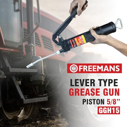 Image of FREEMANS GGH15 Heavy Duty Lever Type Grease Gun with 5 /8 inch Piston | 2gm /Stroke | V-Type Pulling Rod | 4000PSI, Use For Automotive, Industrial, Agriculture, Construction etc.