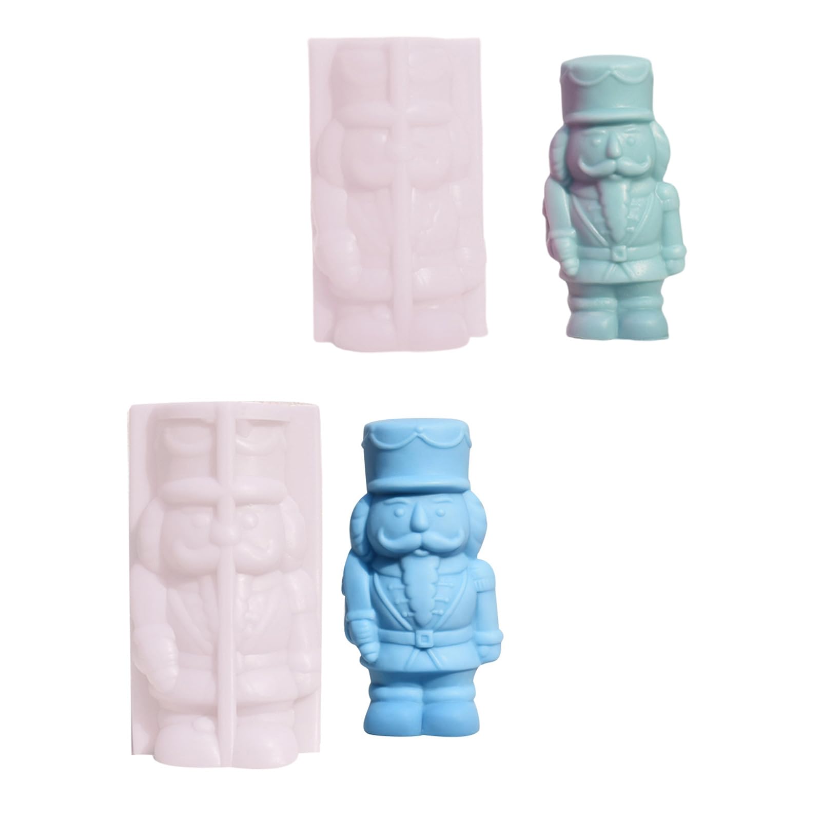 2 stampi in silicone a forma di soldato per realizzare sapone, cioccolato, fondente, caramelle, dessert, torte