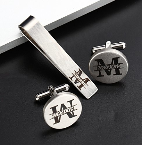 I Love You To The Moon & Back Cufflinks Wedding Engraved Groom Husband Boyfriend Best Man Tie Clip Tack Bar (I Love You) #TOP3