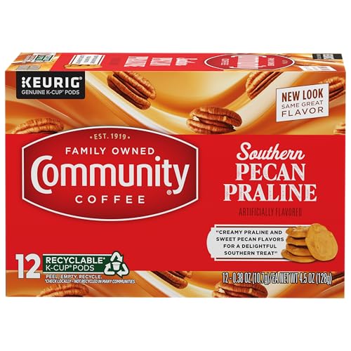 Image of Community Coffee Southern Pecan Praline Flavored 12 Count Keurig K-Cup Coffee Pods, Medium Roast, 12 Count (Pack of 1)