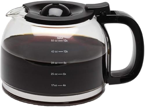 Capresso 4424.01 - Jarra de repuesto de vidrio de 12 tazas para 424, color negro