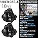 Saysurey 10 Pcs Insulated Multi Cable Connectors 2 Port Single Entry Splice Electrical Power Connector Black Interconnect Terminals Pre Filled (3/0-6 AWG Wire Range)