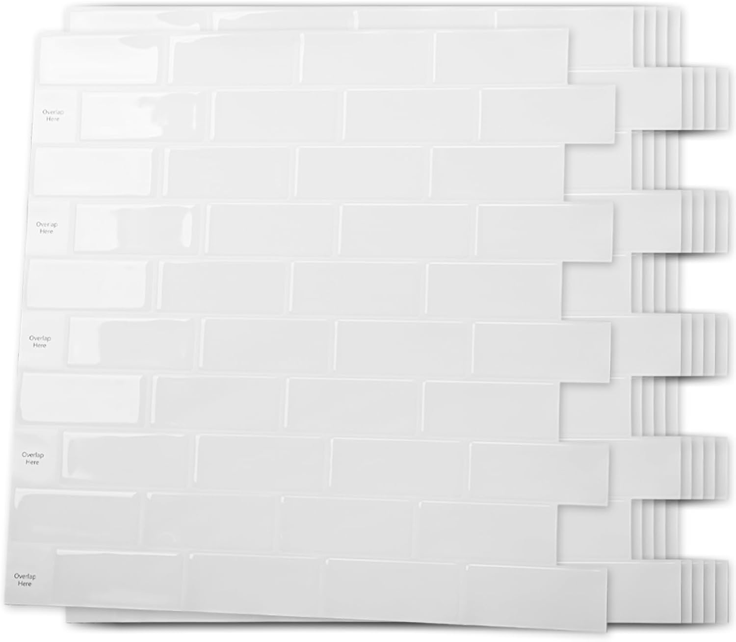 Art3d 10-Sheet Peel and Stick Backsplash Tile for Kitchen - 12”×12” Stick on Wall Tile for Kitchen Bathroom Countertop Living Room, White Washed