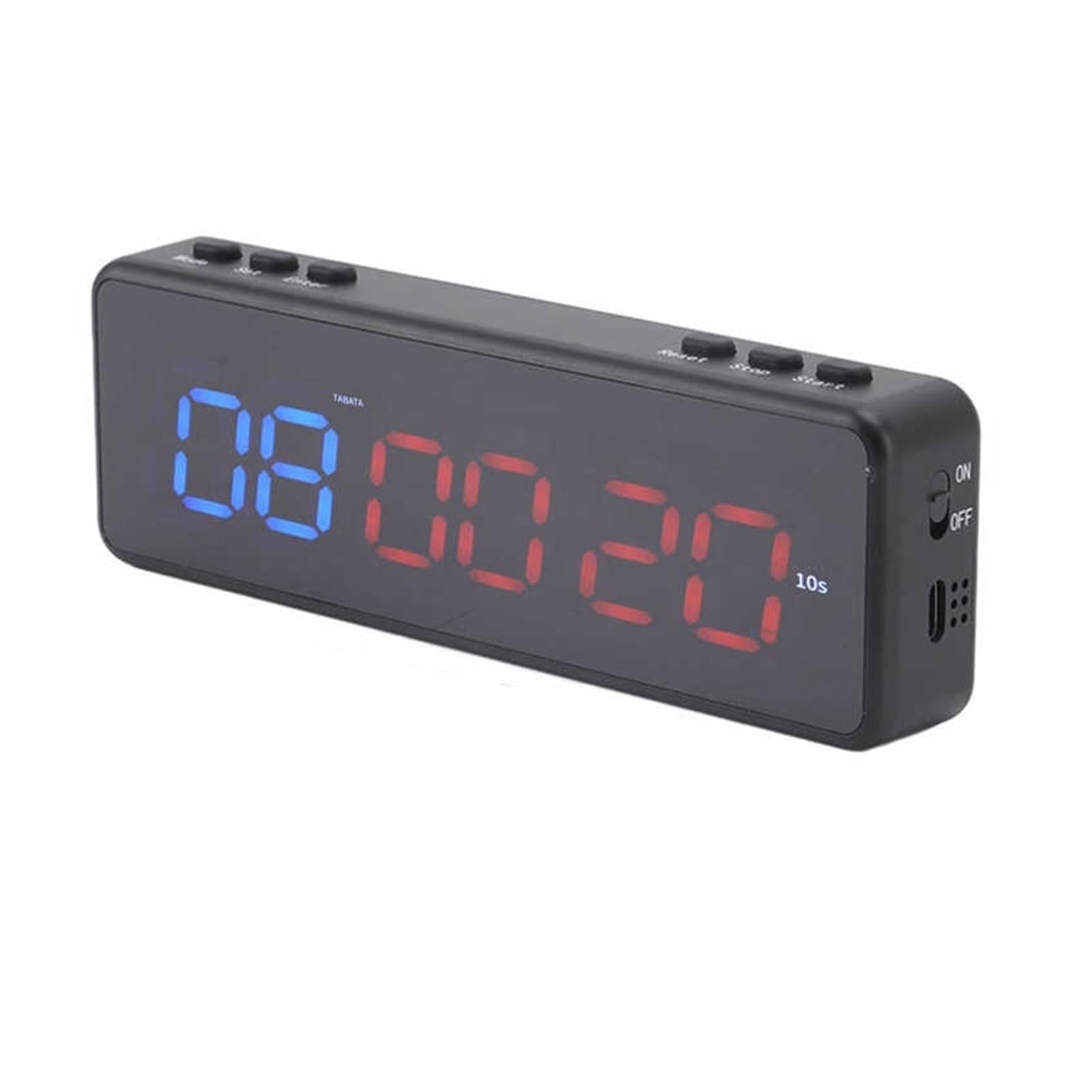 CVFRDD LED Countdown Clock, Portable Gym Timer Multifunction USB Charging LED Interval Display For Home(Blu)