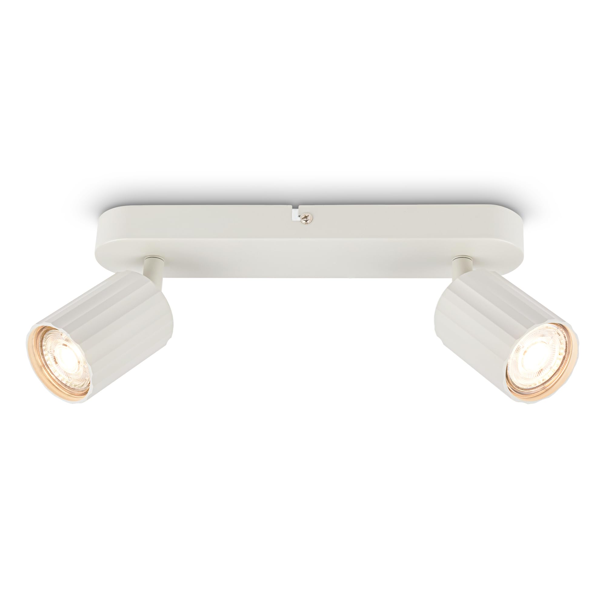 BRILONER - Deckenlampe mit Riffeln, schwenkbar, GU10, max. 9 W, Deckenleuchte, Lampe, Wohnzimmerlampe, Schlafzimmerlampe, Küchenlampe, Deckenstrahler, Deckenbeleuchtung, 28 cm, Altweiß