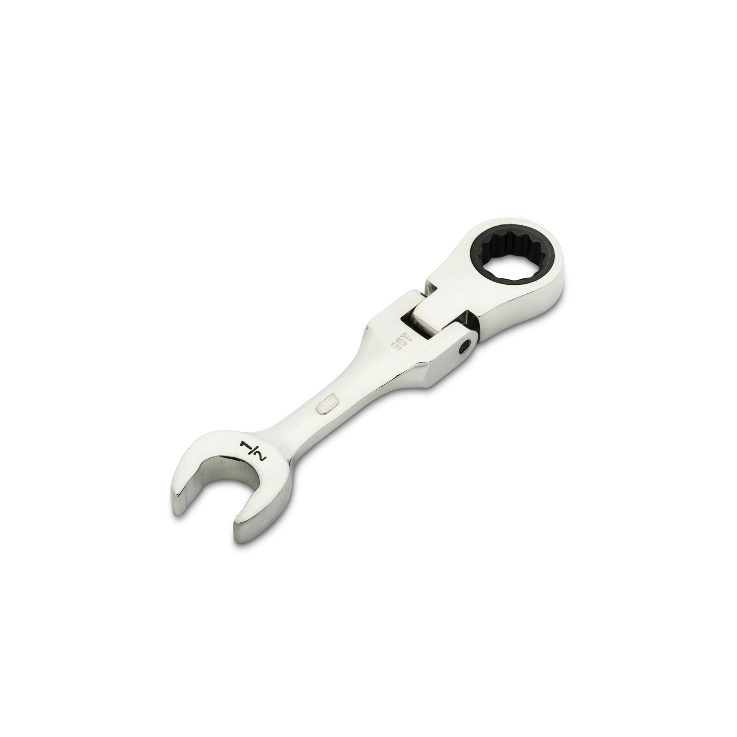 GearWrench 1/2" 90-Tooth 12 Point Stubby Flex Combination Ratcheting Wrench, Chrome - Image 4