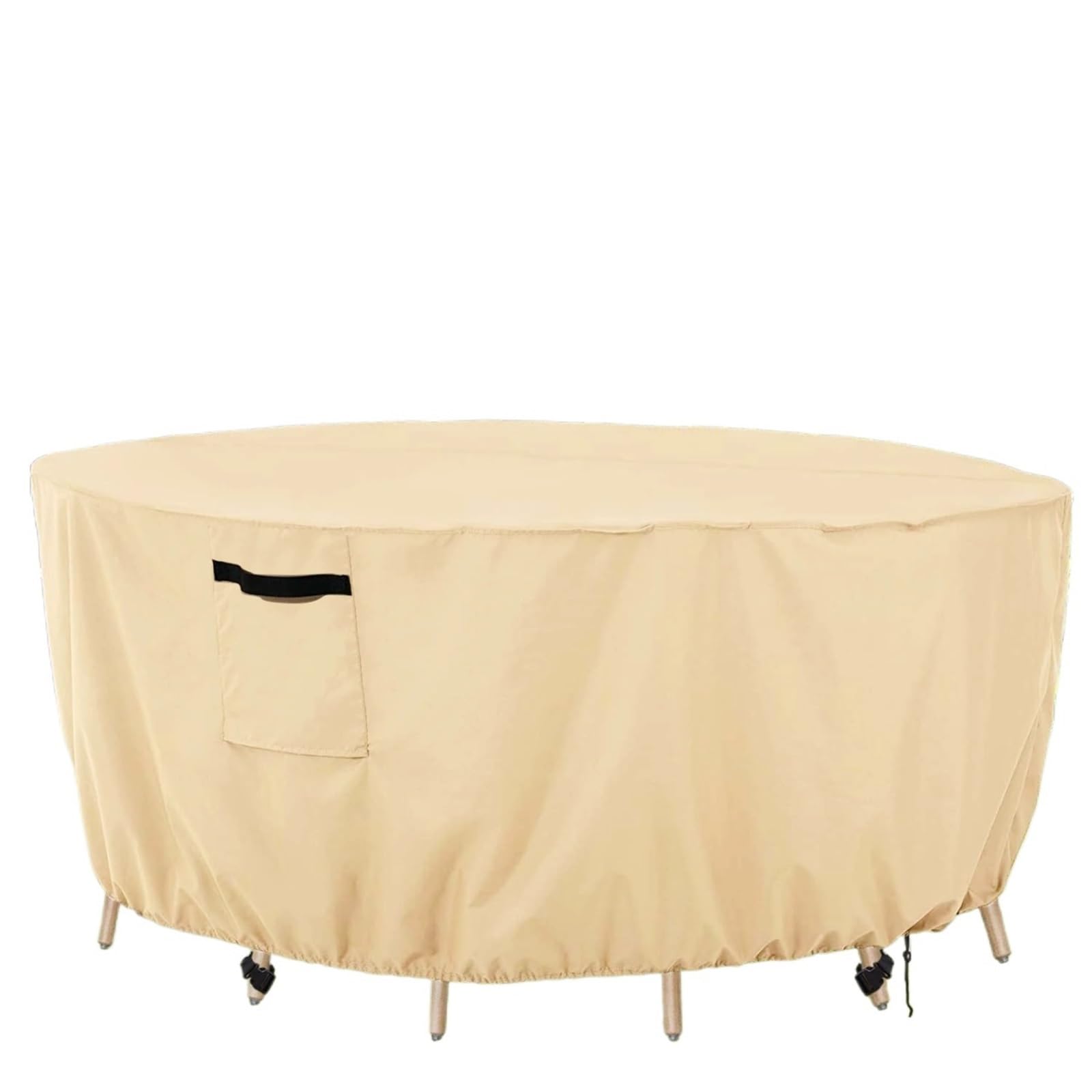 Yusuzh Beige Outdoor Round Table Cover 420D Garden Furniture Chair Set Dust Covers Waterproof Oxford Wicker Sofa Protection Patio Rain Snow For Patio Furniture(,180X90cm)