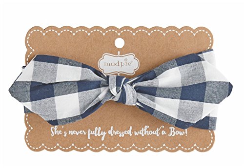 Mud Pie Gingham Headband Choose Color (Navy)
