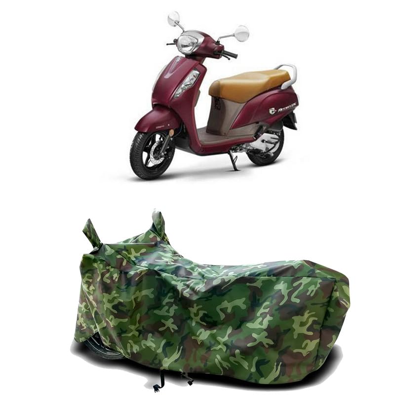 Image of DUFFEL-100% Heat Protection Two Wheeler Bike /Scooty Body Cover for Suzuki BS6 Access 125 Water Resistance /UV-Rays /Birds Dropping /Scratchproof /Dust Proof /Waterproof[Green Jungle Print]