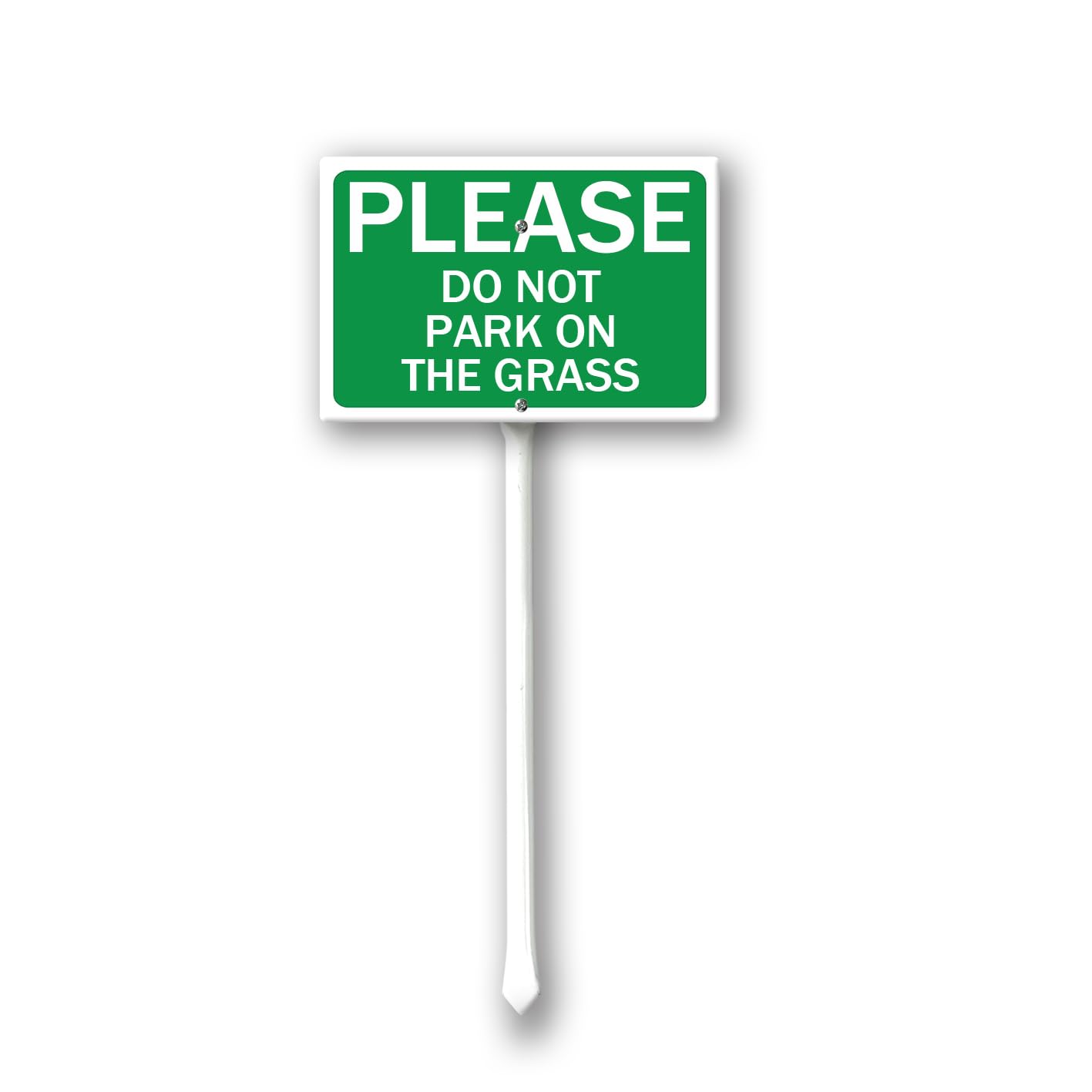 Please do not Park on The Grass Sign, 12" x 8" Yard Sign with Stake, Easy to Mount, Lawn Sign