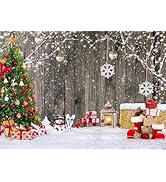 AIIKES 7x5FT Kerst Fotografie Achtergrond Kerstboom Sneeuwvlok Gift Hout Achtergrond Kerst Vakantie Party Familie Gathering Decoratie Achtergrond Studio Props 12-577