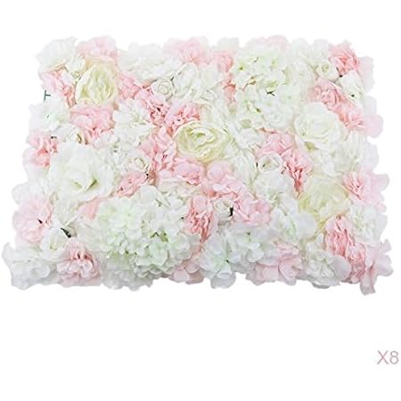 Amazon Com Joymerit 8 件式高級人造花牆板婚禮場地花背景支柱主要道路裝飾 粉紅色 居家與廚房
