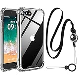 Ausrann iPhoneSE 3/2 ケース アイフォンSE 第3世代2022/第2世代 カバー iPhone8/7カバー 携帯ケース ショルダー [ストラップ2種付き] 肩がけ 首掛け 紐付き ストラップホール付き 衝撃吸収 シリコン 透明 TPUバンパー 薄型 黄変防止 PC カバ－ 米軍MIL規格 ワイヤレス充電対応 スマホケースSE3/SE2/8/7(クリア)