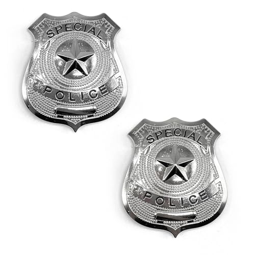 UILYNIU 2 Piezas Insignia de Policía, Juego de Simulación con