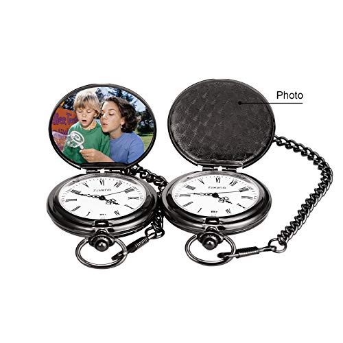 Image of TREEWETO Pocket Watch | Mother and Son Graduation Gift - Engraved 'To My Son, Love Mom' - For Him, Christmas, Valentine's Day, Birthday