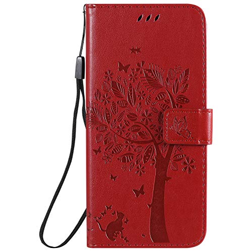 Cover per Samsung Galaxy A21S Custodia A21S Portafoglio a Libro Flip e con Funzione Supporto Chiusura Magnetica per A21S silicone rosso tpu pelle