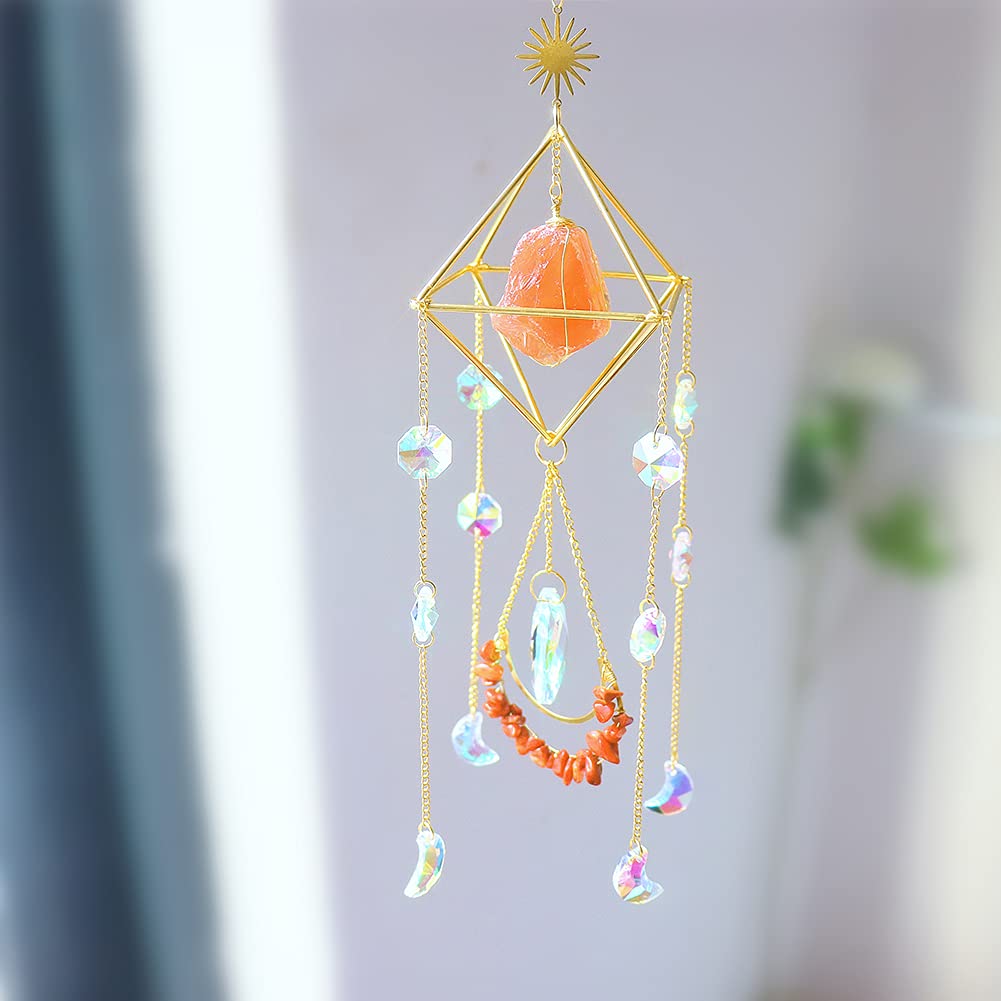 Amazon.co.jp: オレンジソルトクリスタルサンキャッチャー、窓用